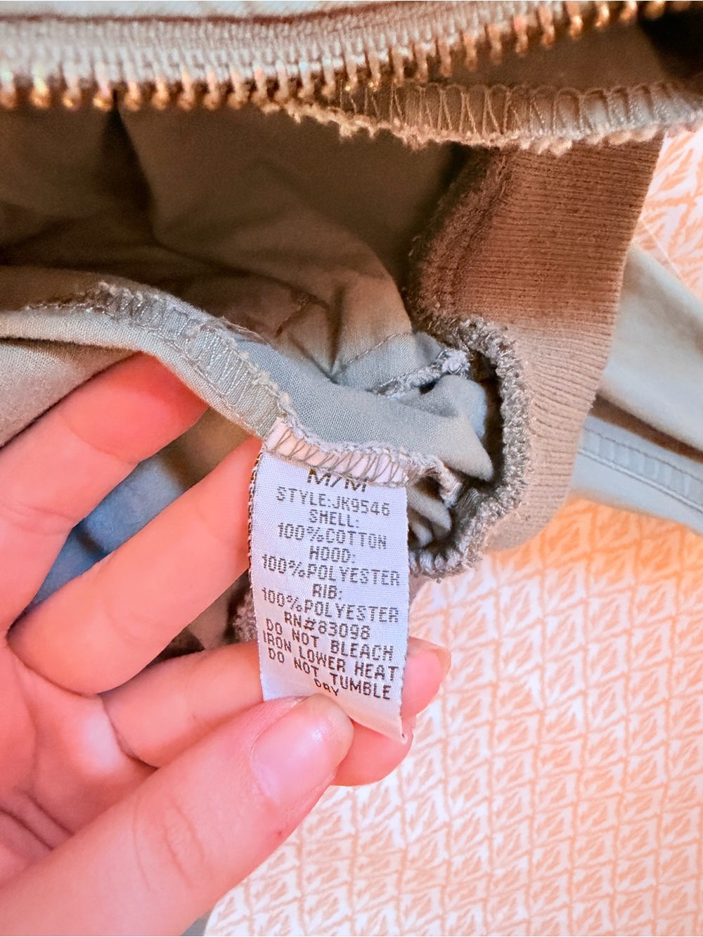 Ci Sono Girls Sage Green Hooded Zip Jacket - Picture 5 of 5
